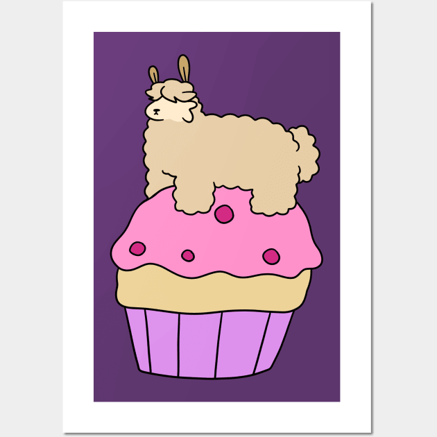 Cupcake Alpaca Wall Art by saradaboru